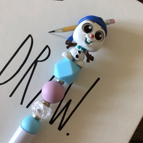 Disney Doorables: Frozen: Olaf handmade beaded pen - Picture 1 of 3